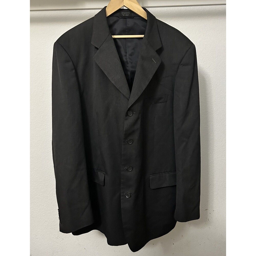 Massimo Collezioni Blazer Jacket Men's Size 48L Dark Gray 65% Polyester35% Rayon